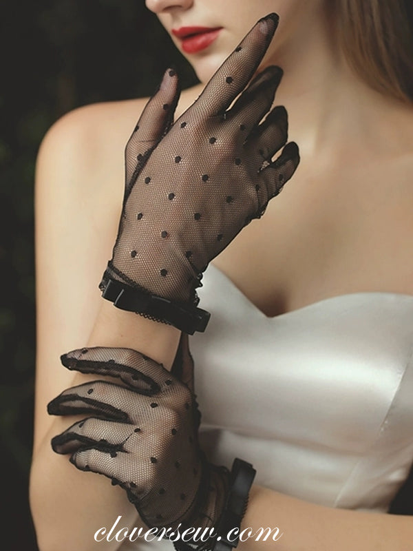 Black Tulle Gloves