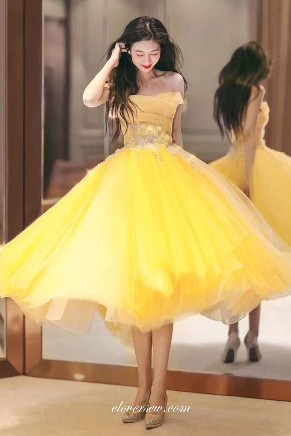 Yellow Puffy Dresses