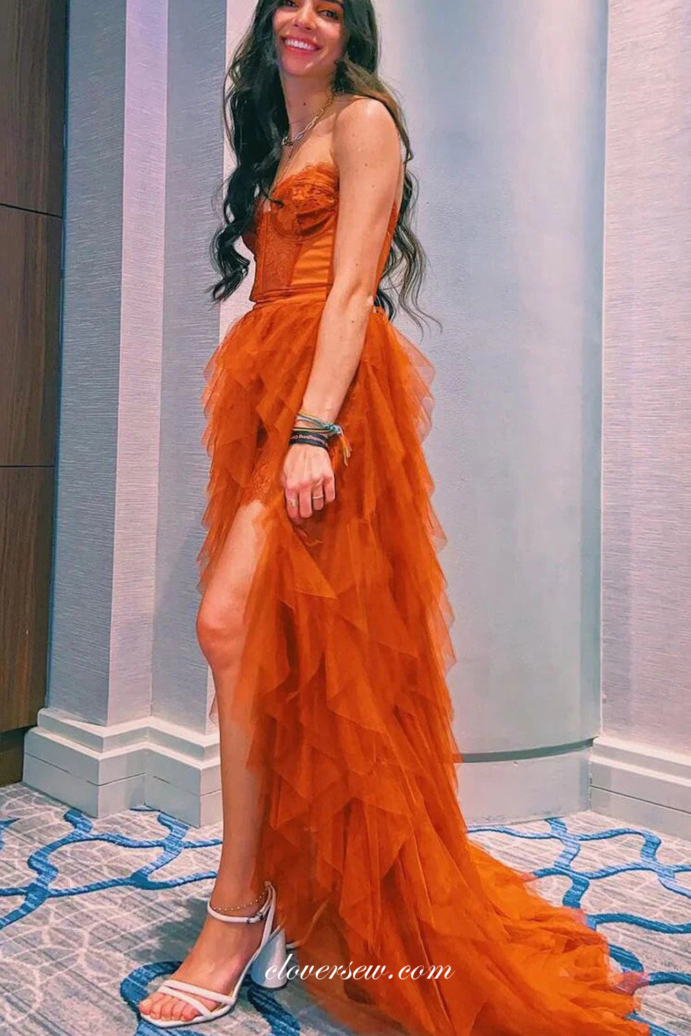 Orange tulle dress best sale