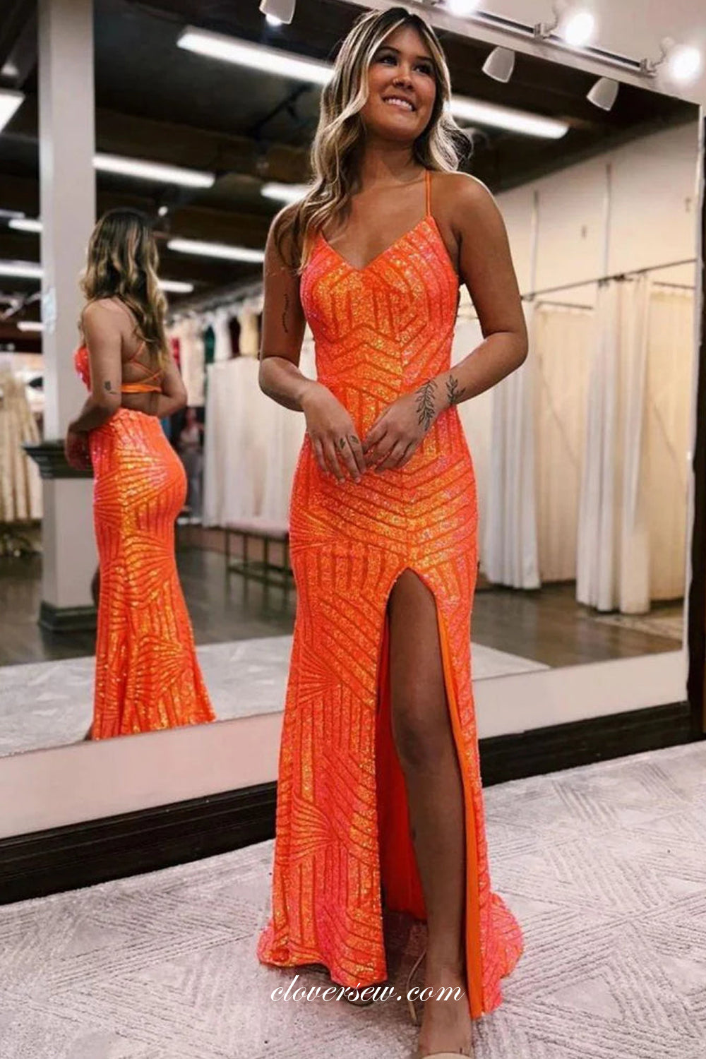 Orange tulle couture outlet dress