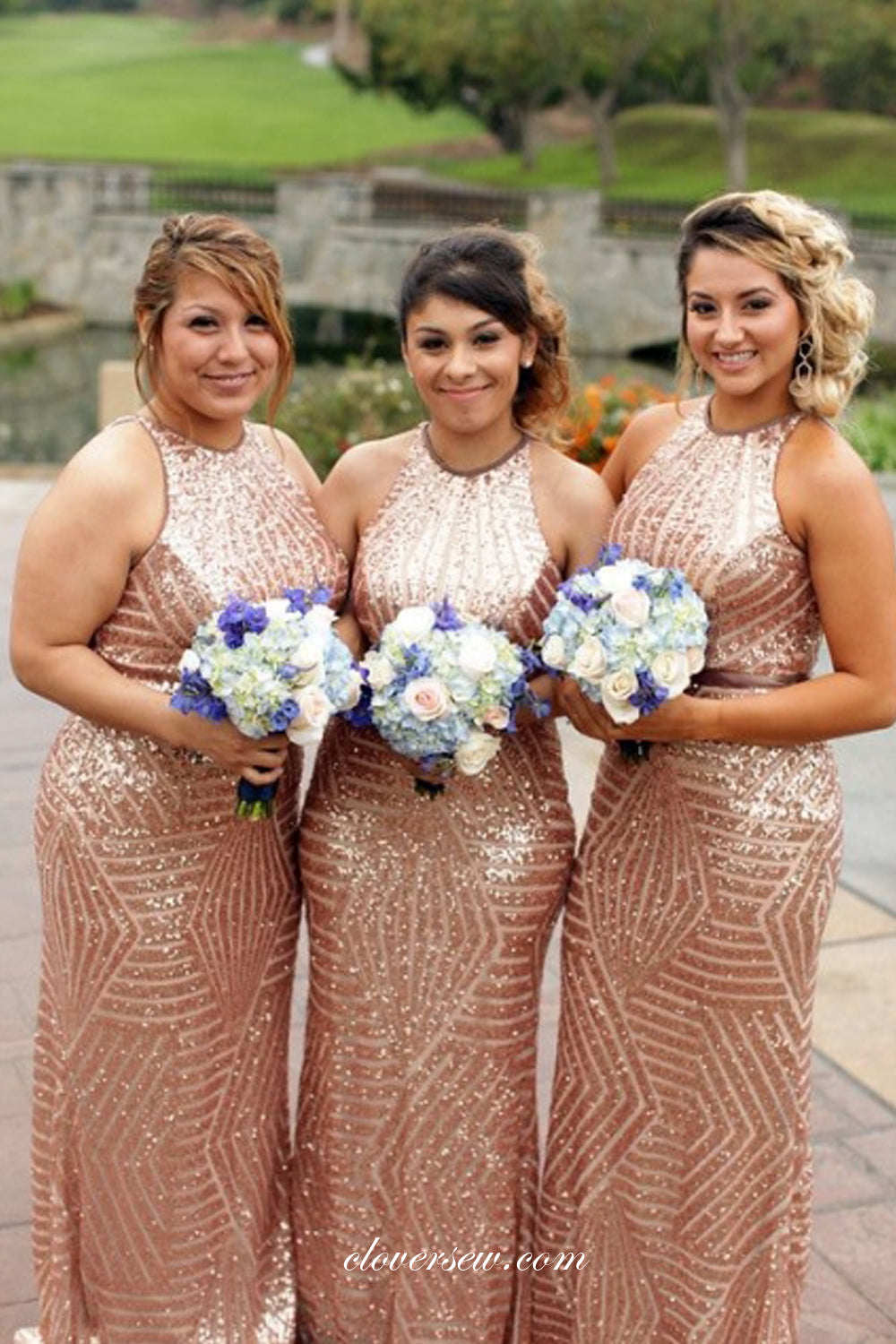 Champagne glitter hotsell bridesmaid dresses