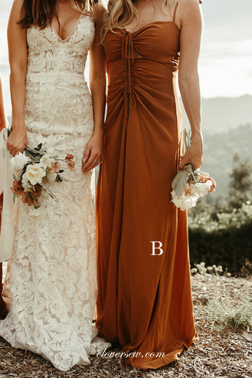 Orange Lace Wedding Dress