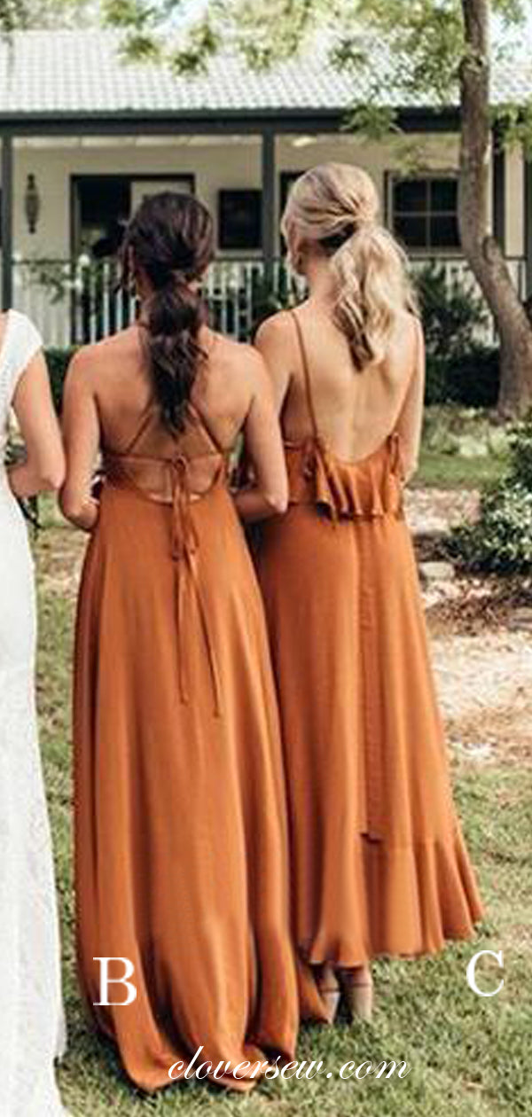 Hunter Orange Bridesmaid Dresses Cheap