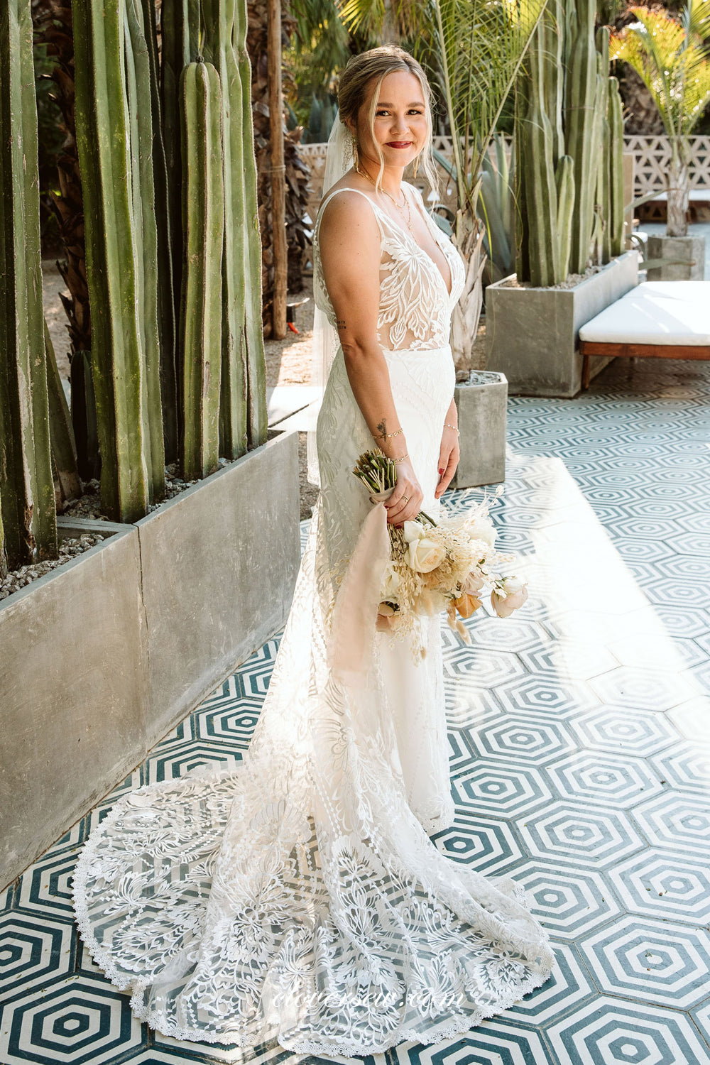 Wedding Dress with Front Slit