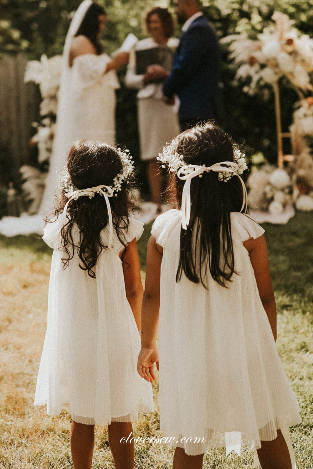 Ivory boho flower girl dress deals