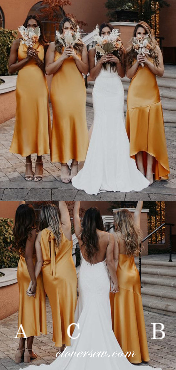 yellow orange bridesmaid dresses