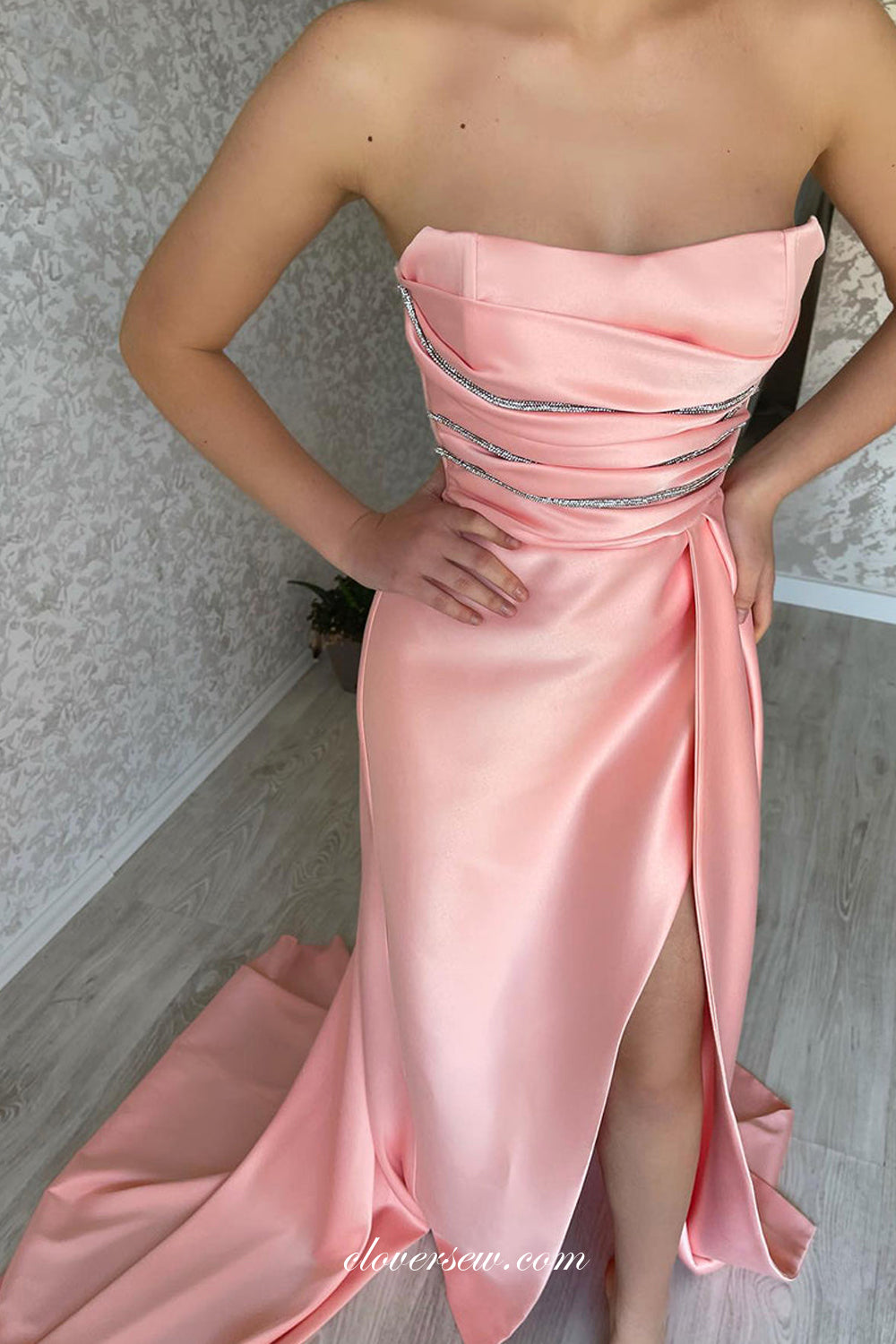 Peach Satin Dresses