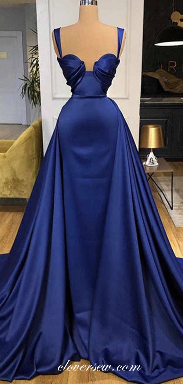 Royal Blue Sweetheart Floor length Satin Dress