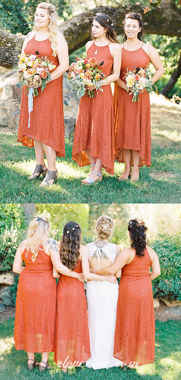 Orange lace bridesmaid dresses hotsell