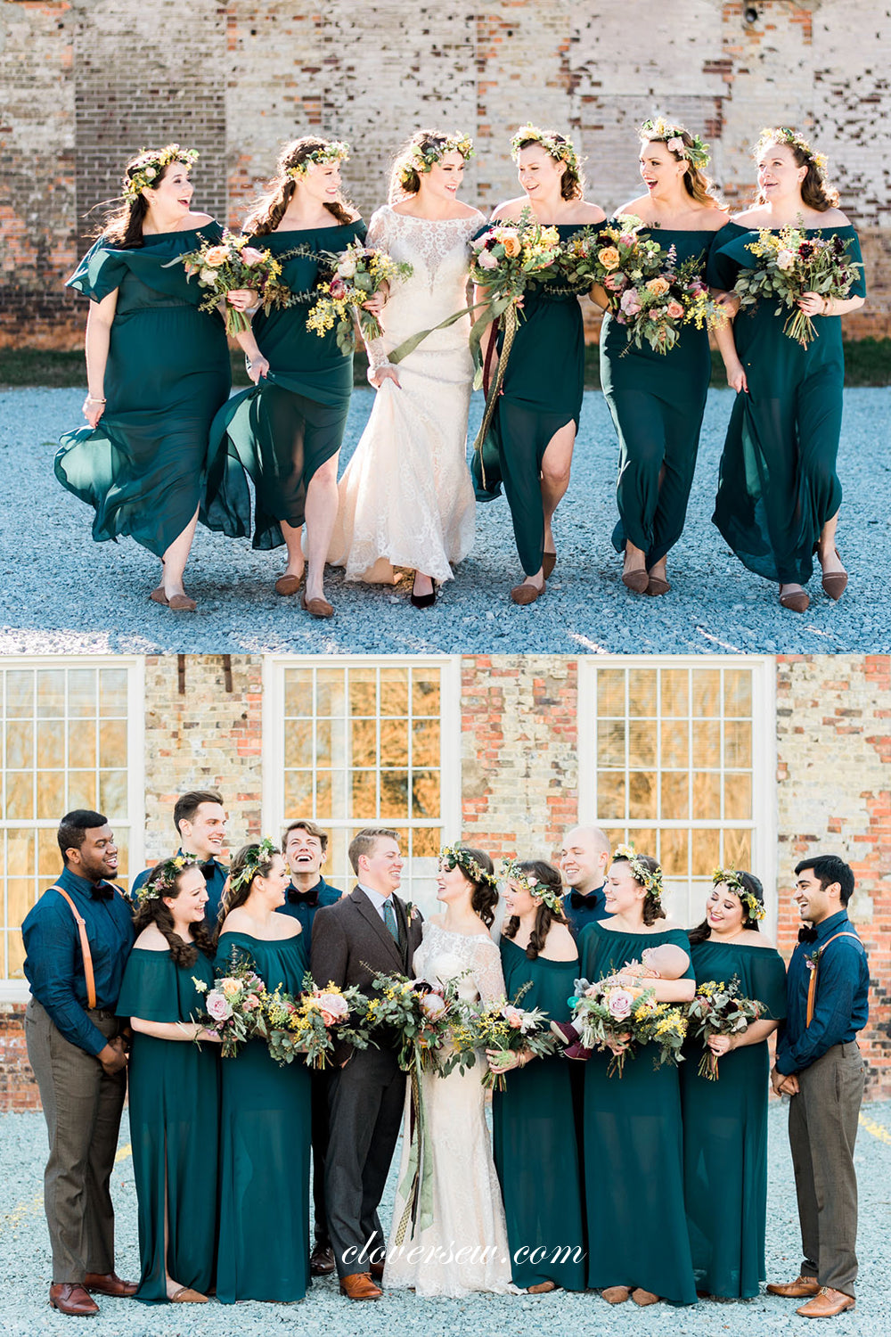 Teal boho sale bridesmaid dresses