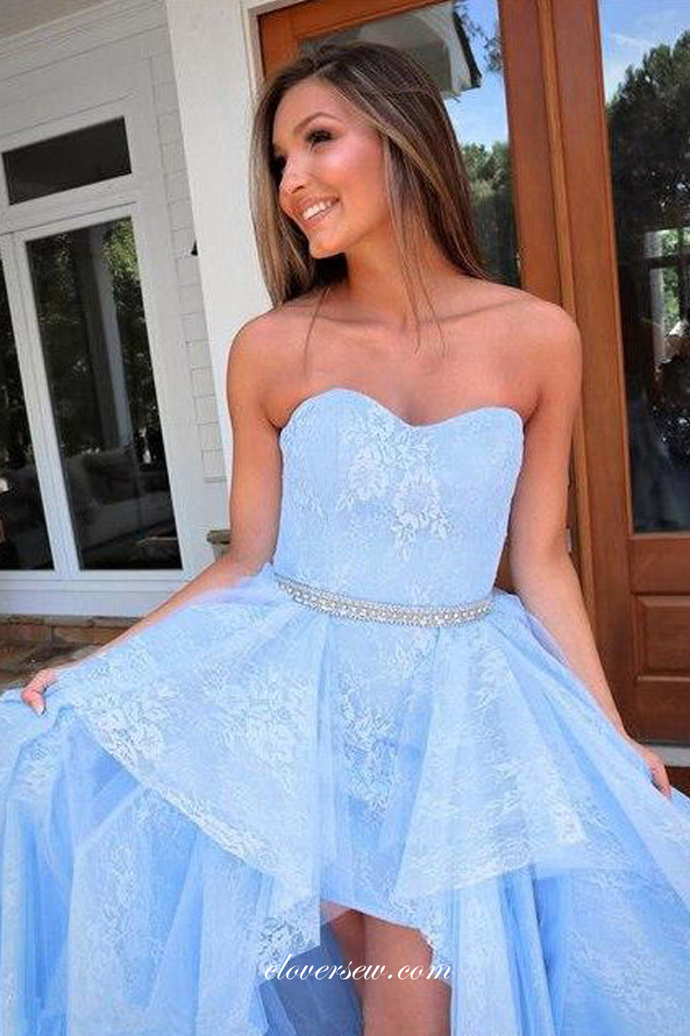 Detachable High Low Prom Dress